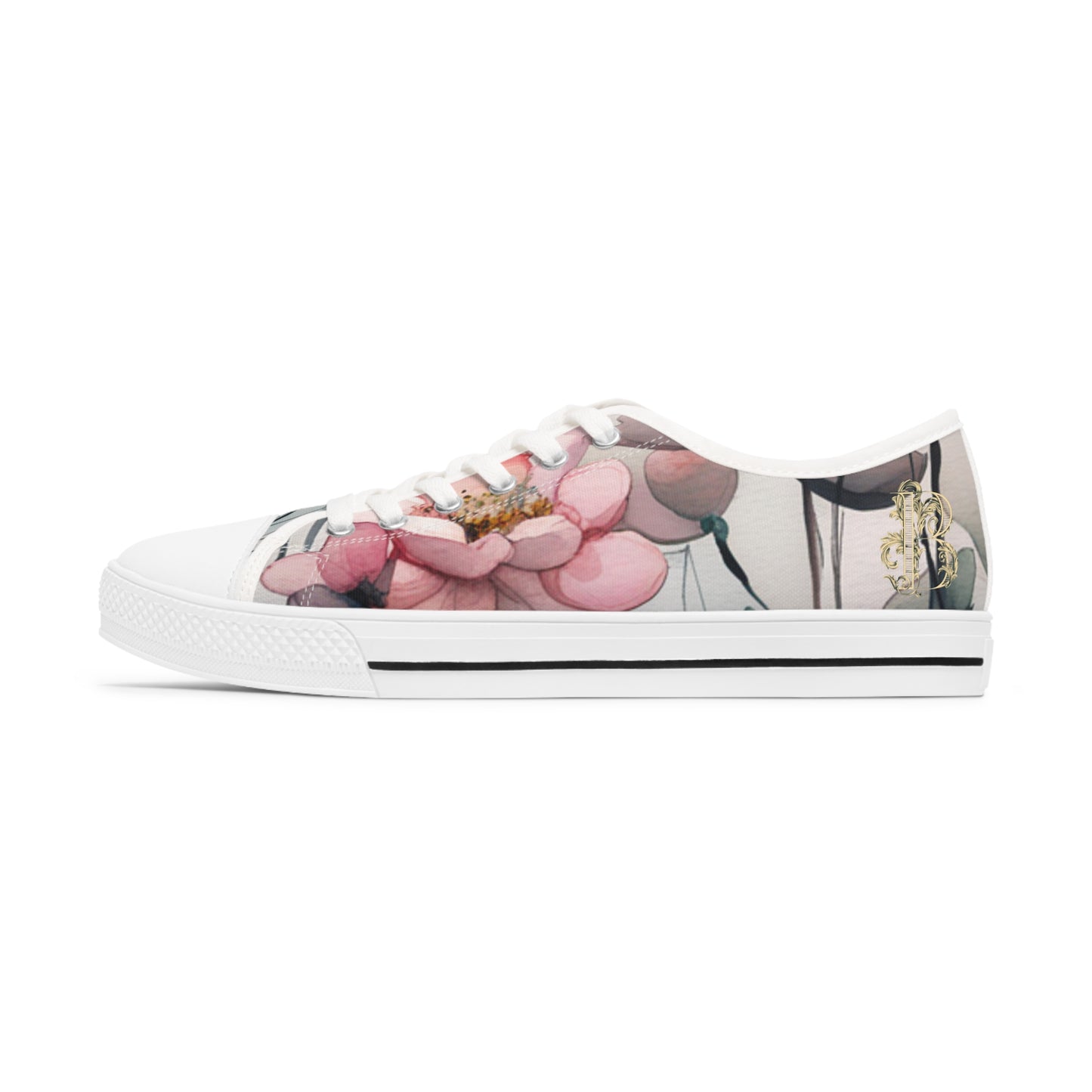 Pink flowers Women's Low Top Sneakers