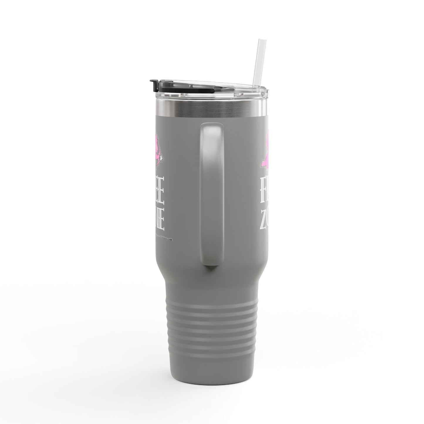 "Cupid free zone" Insulated Travel Mug, 40oz