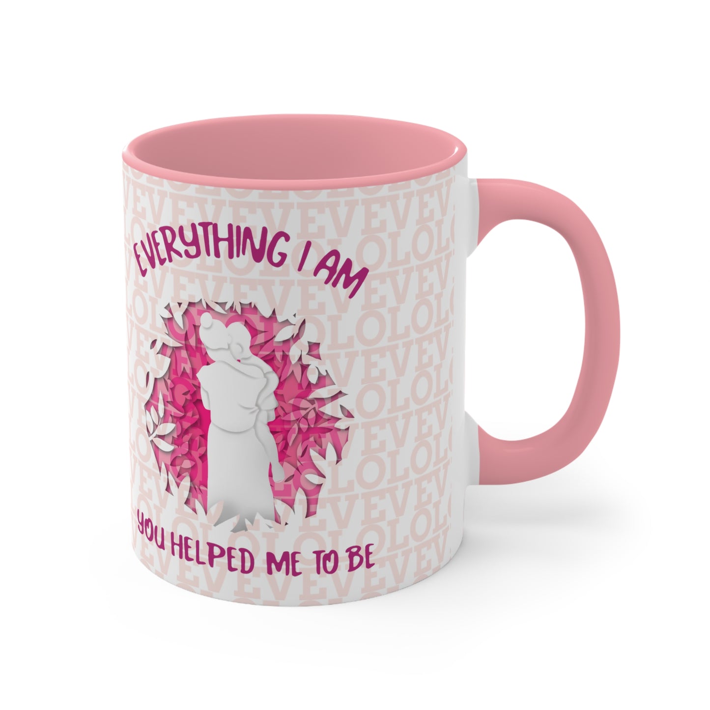 "Everything I am you helped me to be" Accent Mug