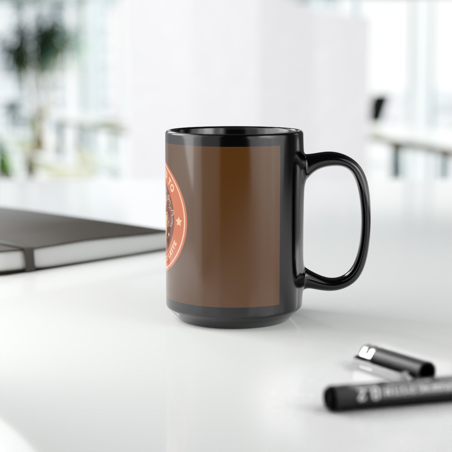 "Addicted to Pumpkin Spice Late" Black Mug, 15oz