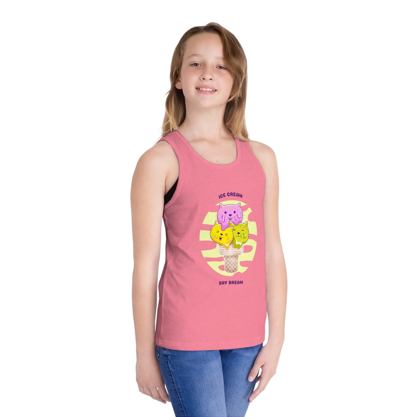 "Ice cream,day dream" Kid's Jersey Tank Top