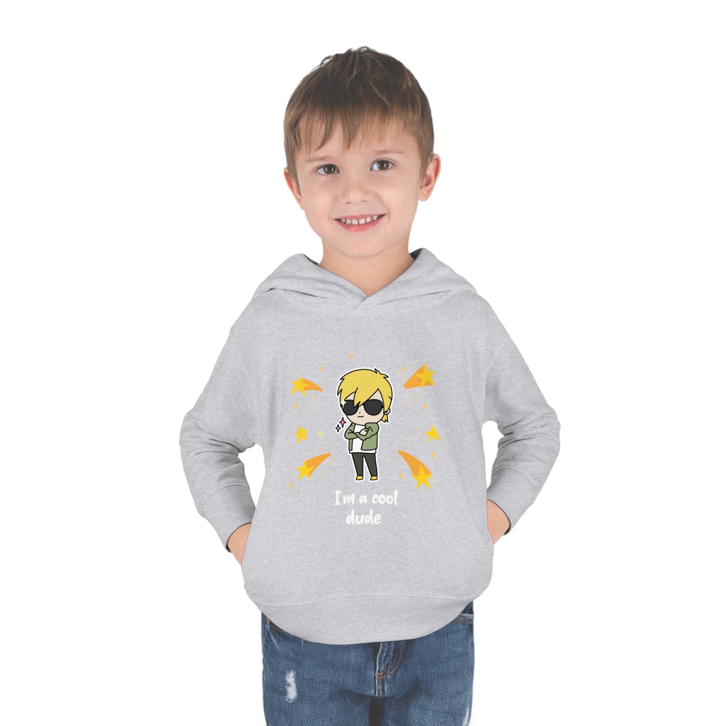 "I'm a cool dude" Toddler Pullover Fleece Hoodie
