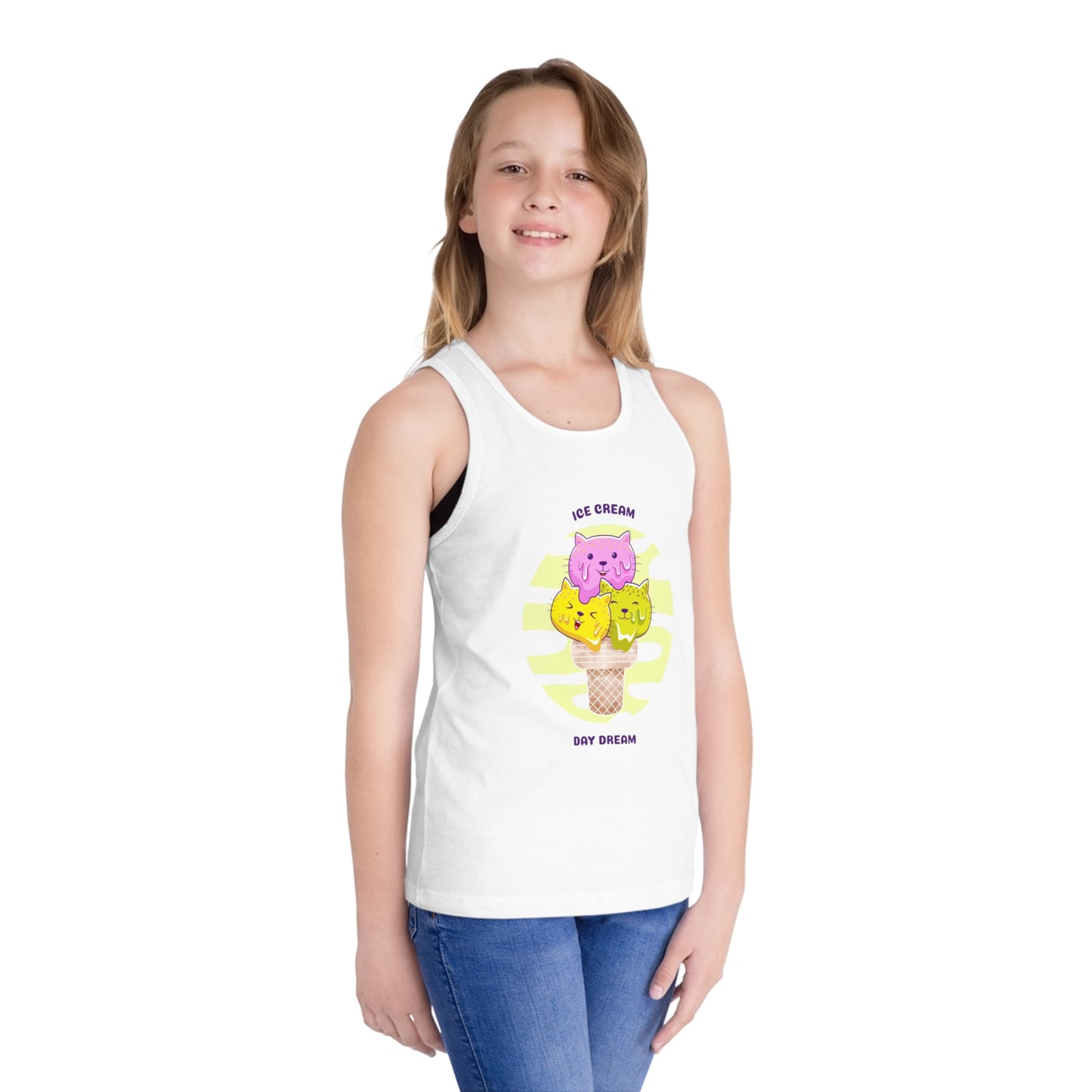 "Ice cream,day dream" Kid's Jersey Tank Top