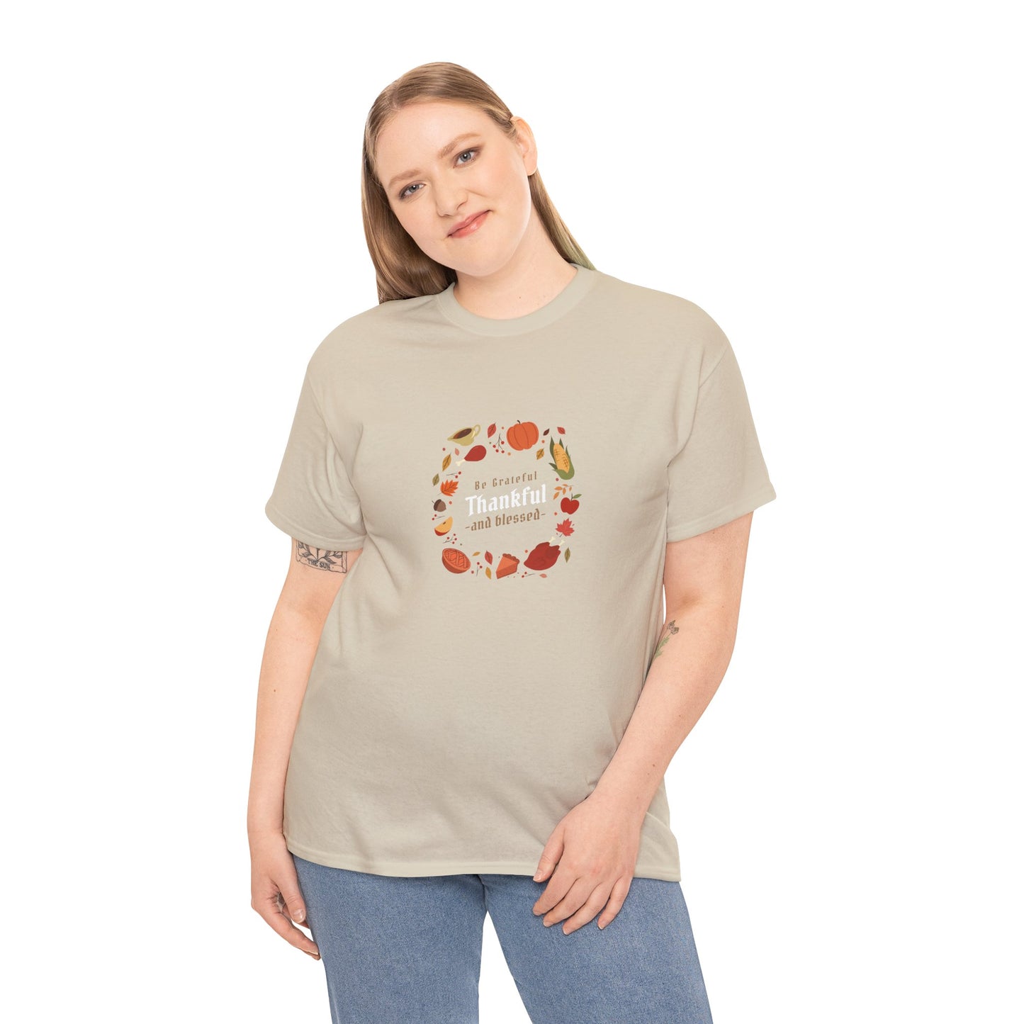 "Grateful, thankful and blessed" Unisex Heavy Cotton Tee