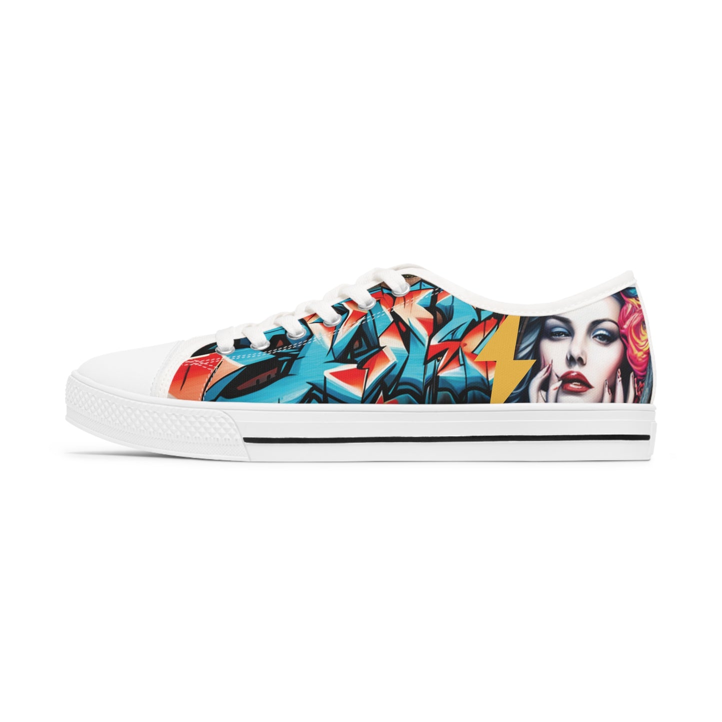 Women's Low Top Graffiti Sneakers