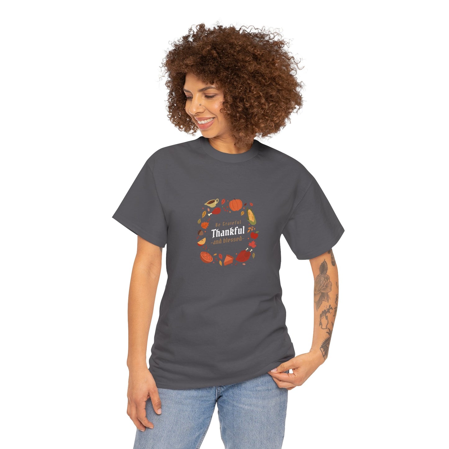 "Grateful, thankful and blessed" Unisex Heavy Cotton Tee
