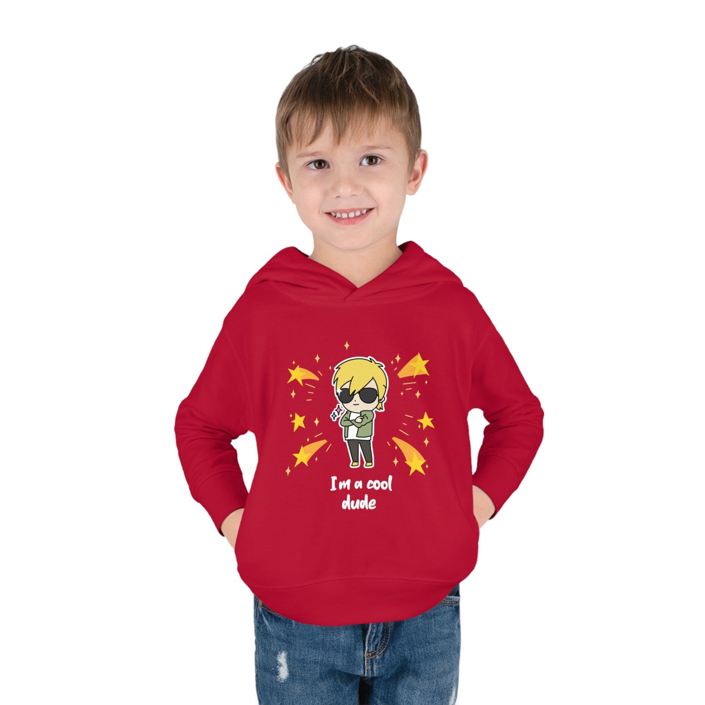 "I'm a cool dude" Toddler Pullover Fleece Hoodie