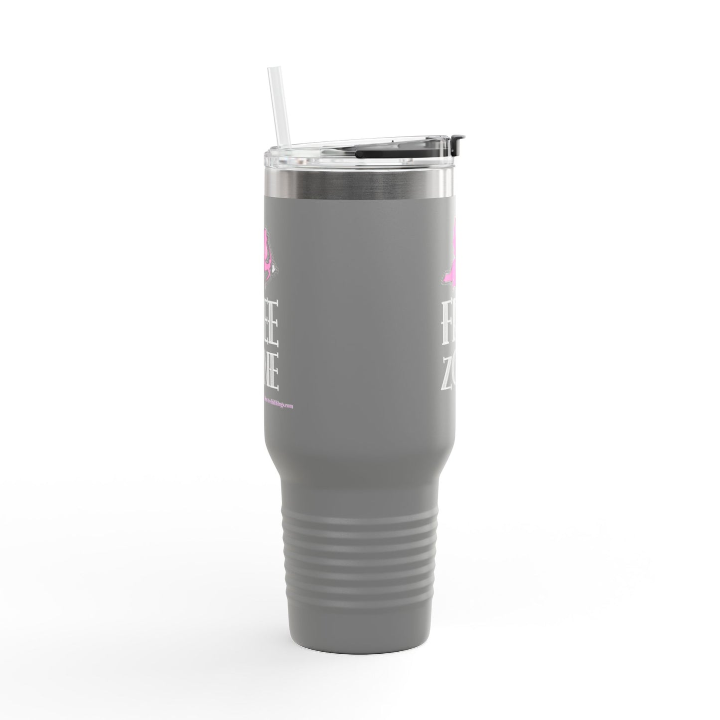 "Cupid free zone" Insulated Travel Mug, 40oz