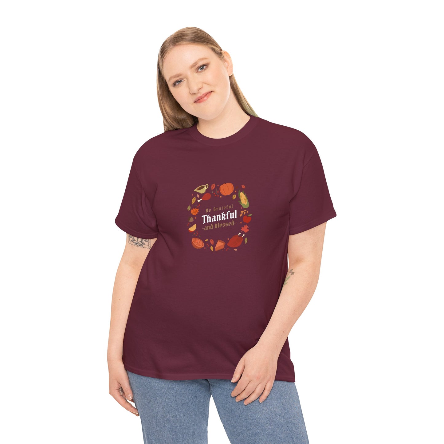 "Grateful, thankful and blessed" Unisex Heavy Cotton Tee