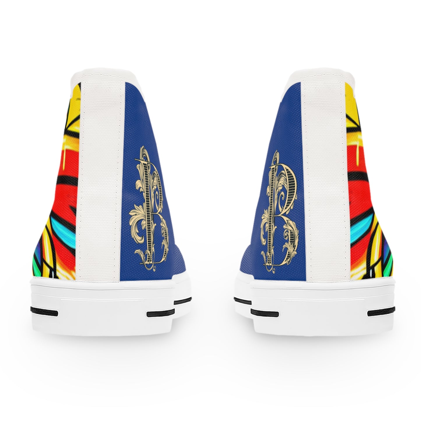 Women's blue graffiti High Top Sneakers