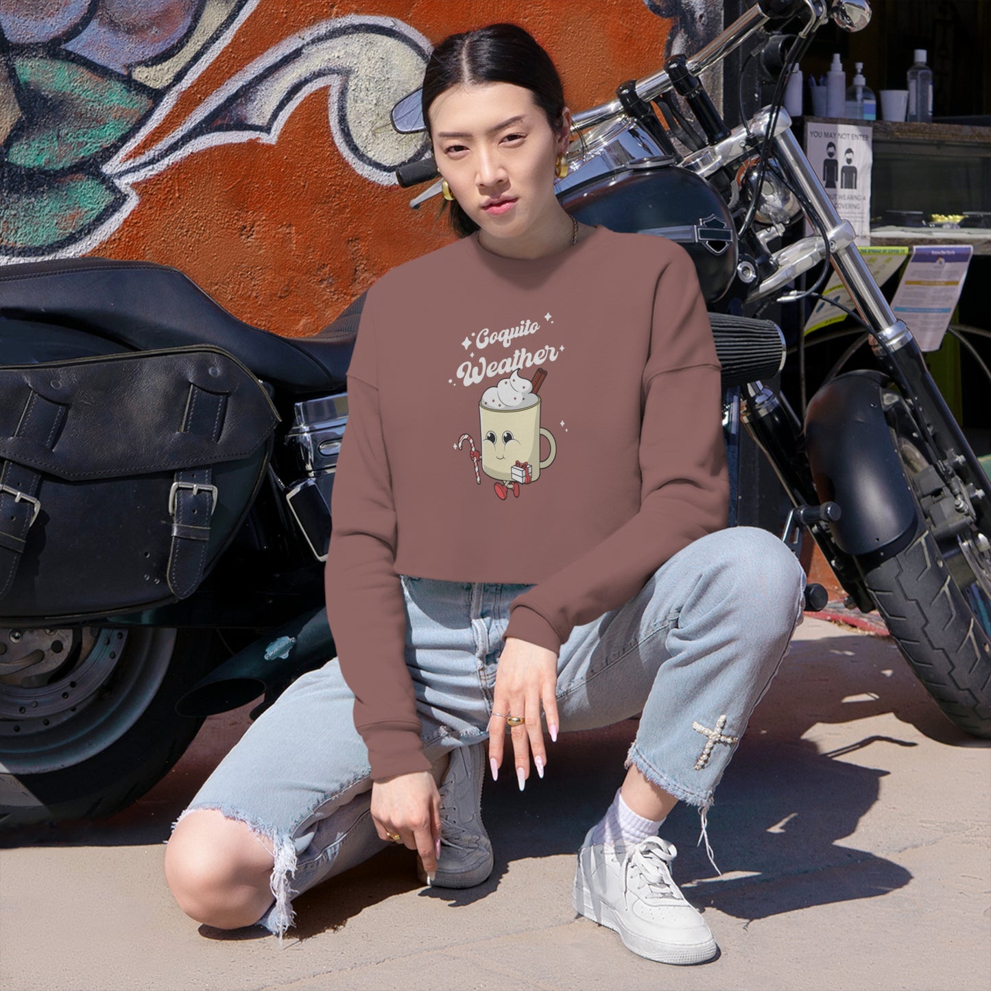 "Coquito Weather" Women's Cropped Sweatshirt