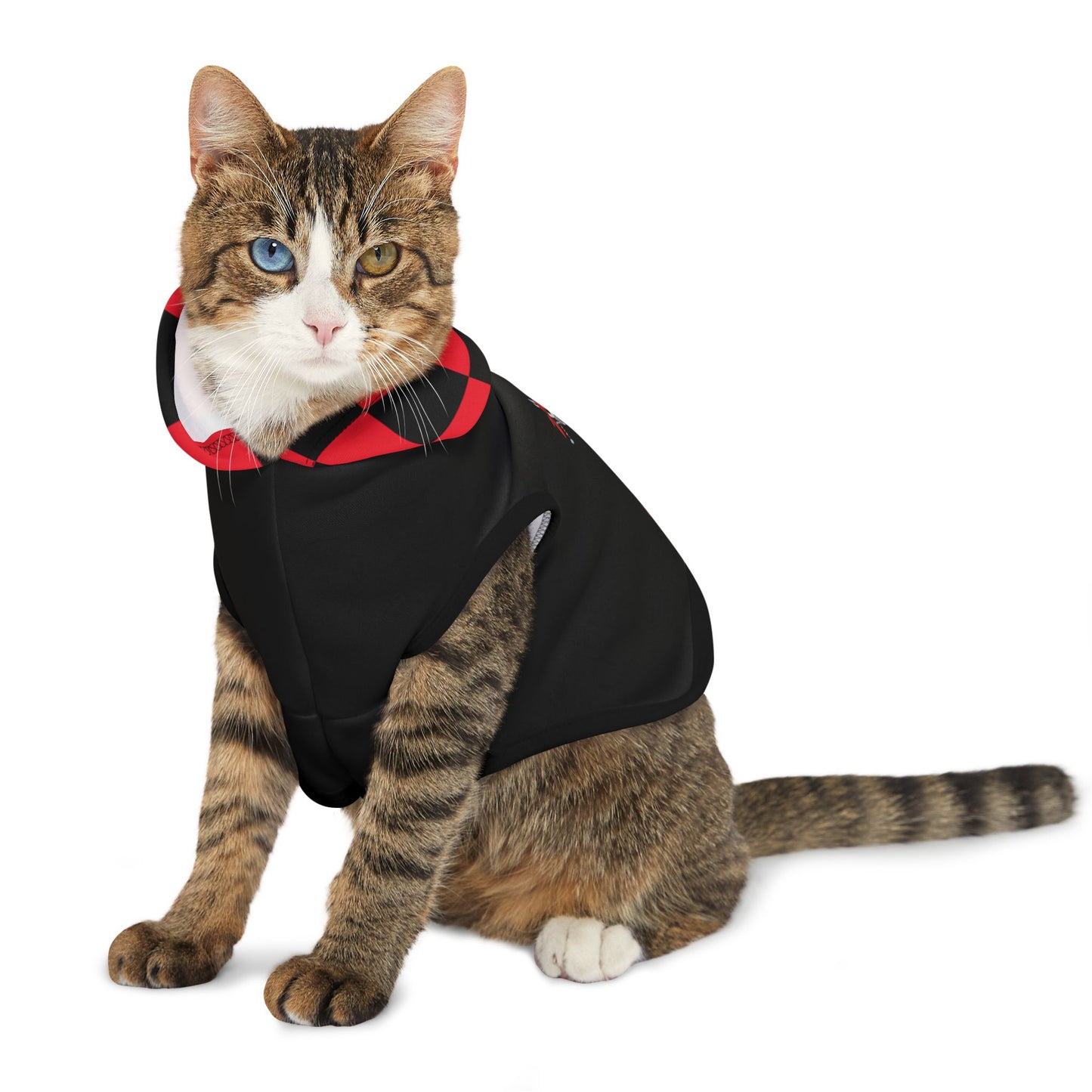 "Red checkers" Pet Hoodie