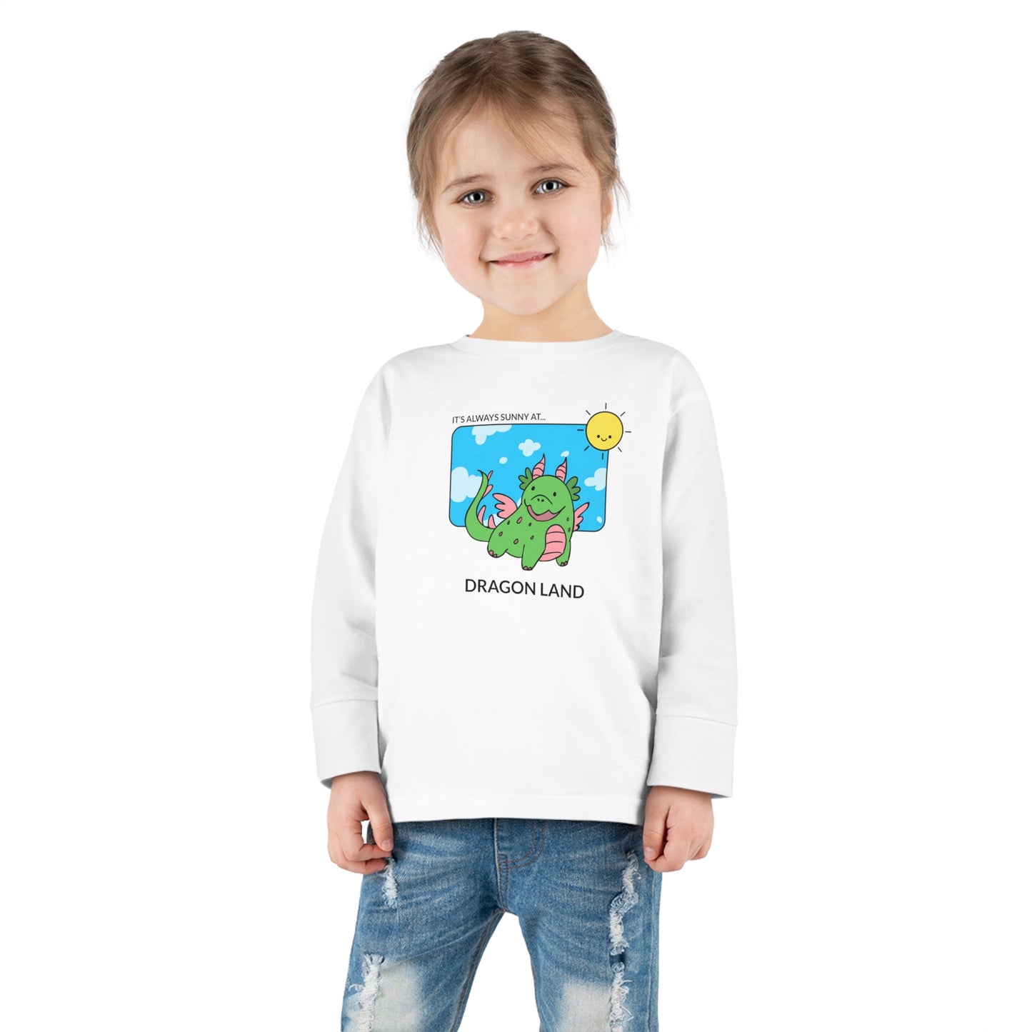 " Is always sunny in Dragoland" Toddler Long Sleeve Tee