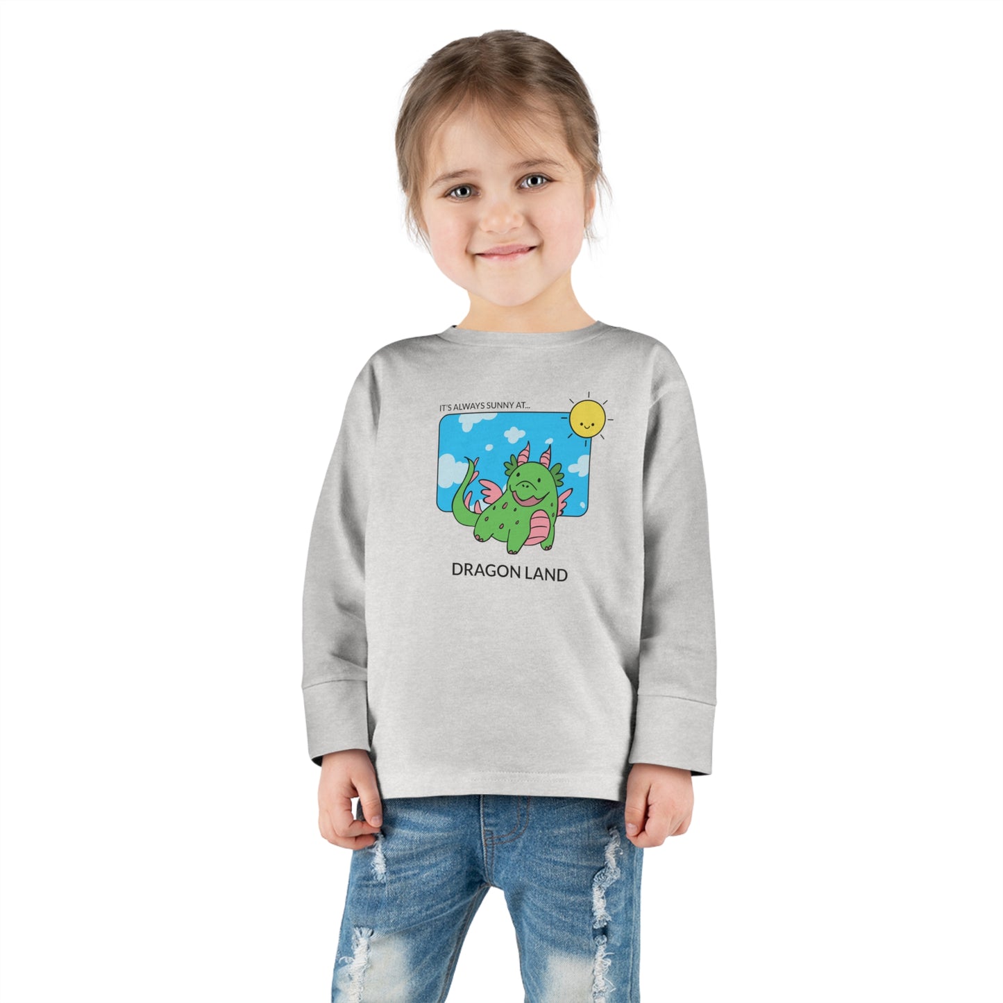 " Is always sunny in Dragoland" Toddler Long Sleeve Tee
