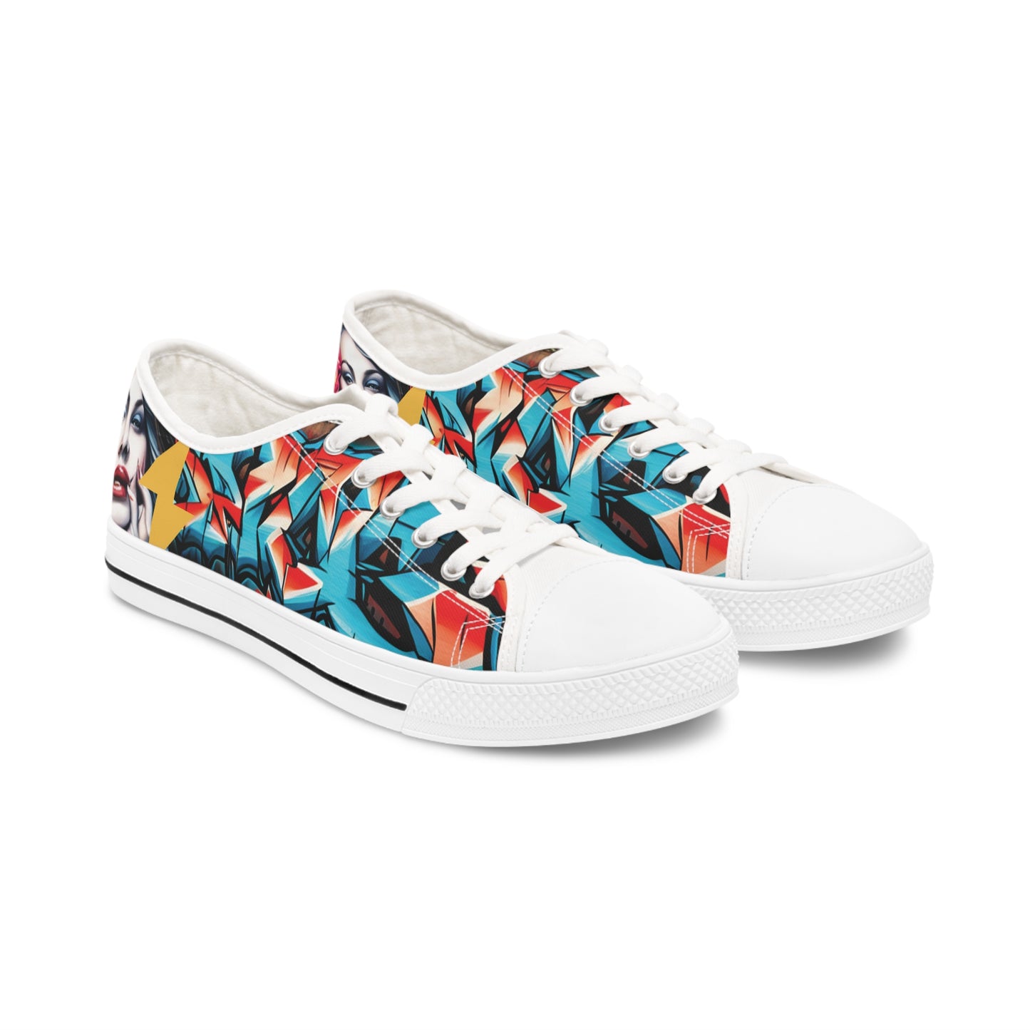 Women's Low Top Graffiti Sneakers