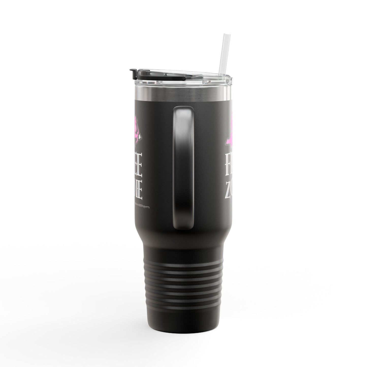 "Cupid free zone" Insulated Travel Mug, 40oz
