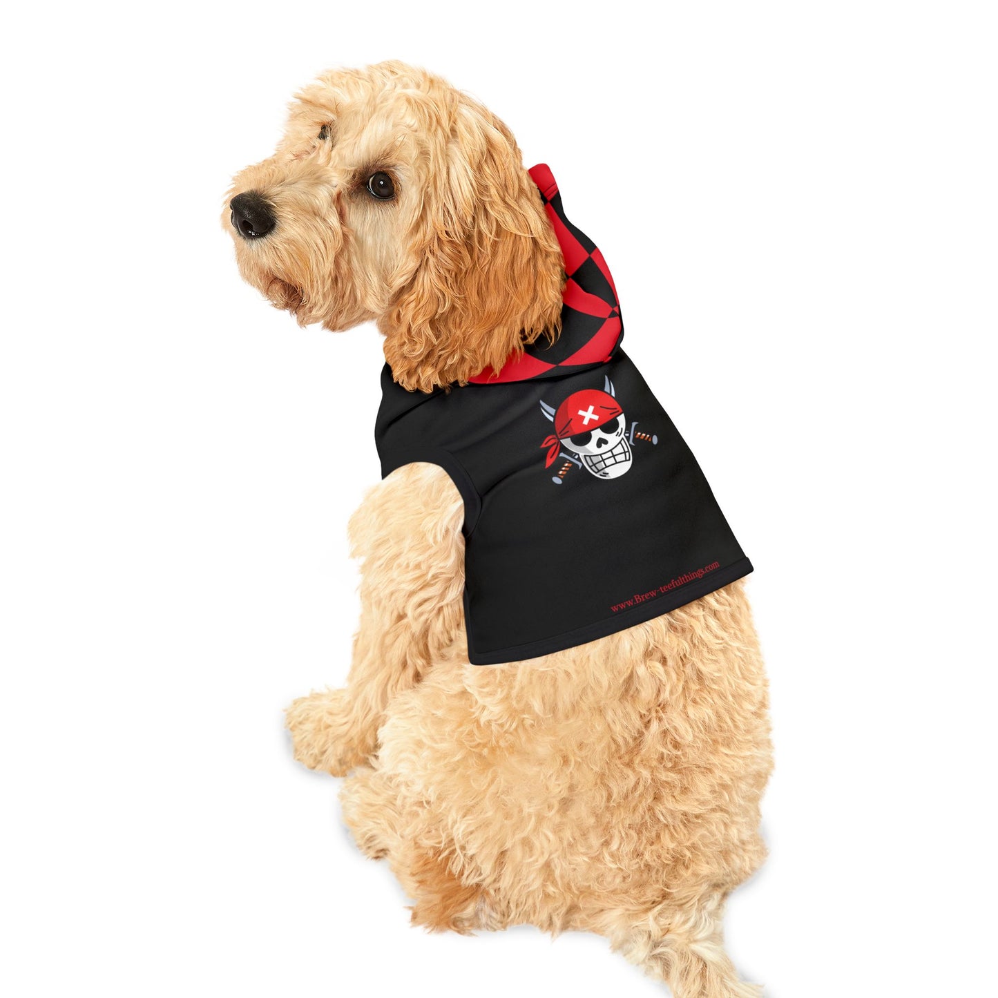 "Red checkers" Pet Hoodie