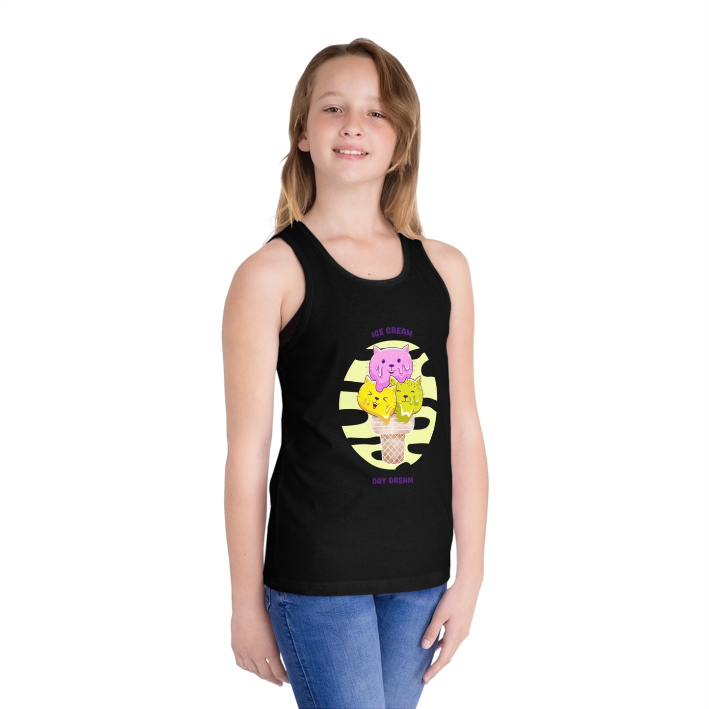 "Ice cream,day dream" Kid's Jersey Tank Top