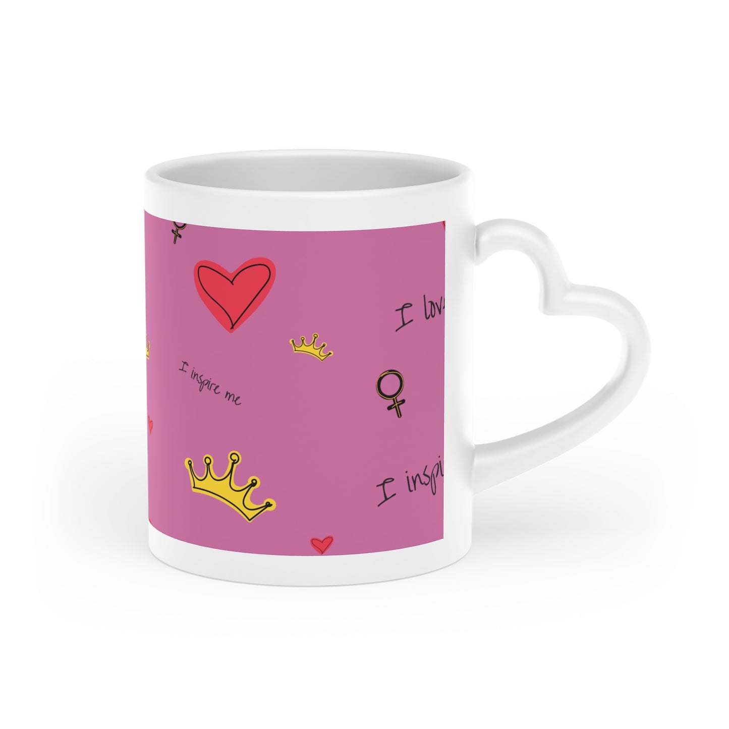"I love me" Heart-Shaped Mug