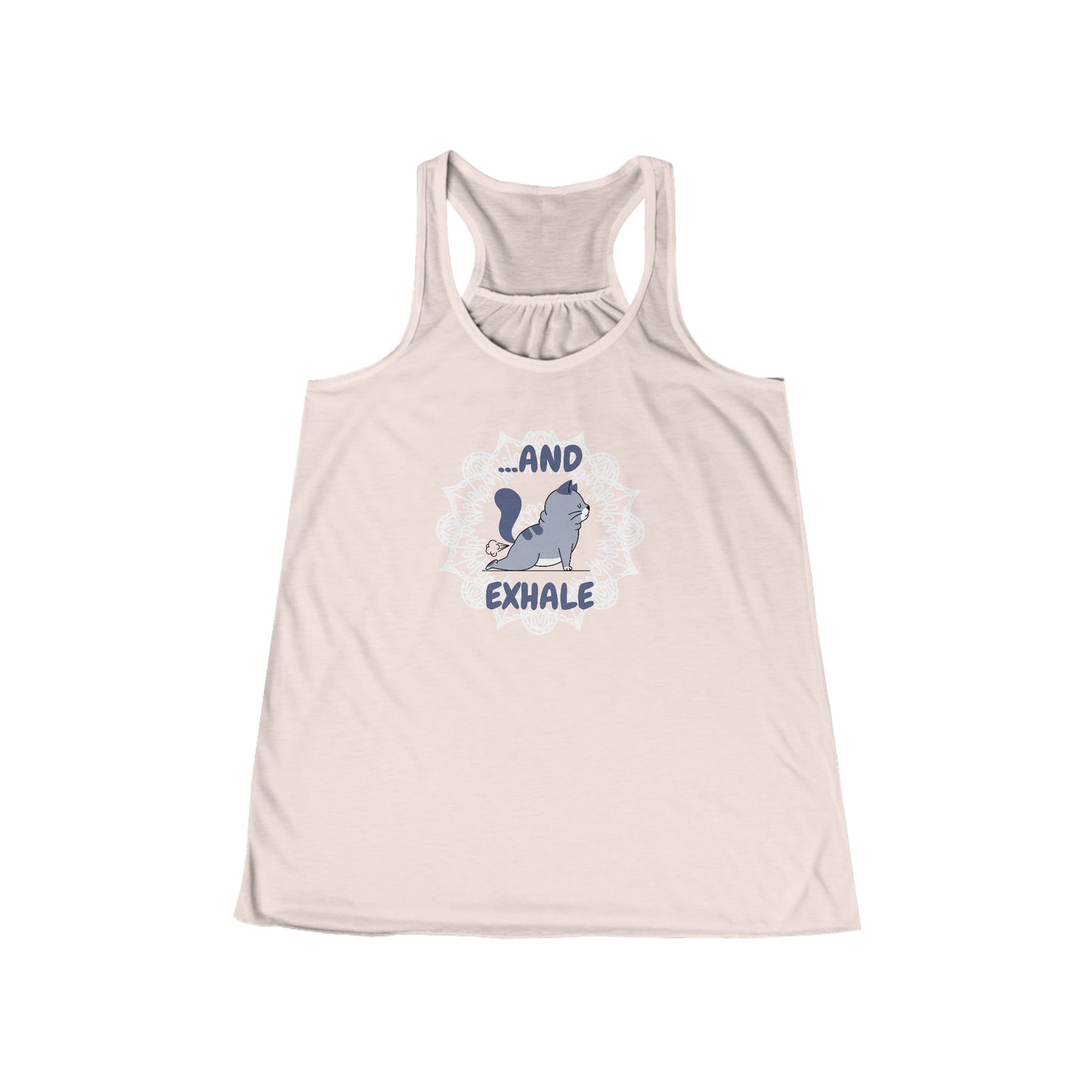 "...and exhale" Women's Flowy Racerback Tank