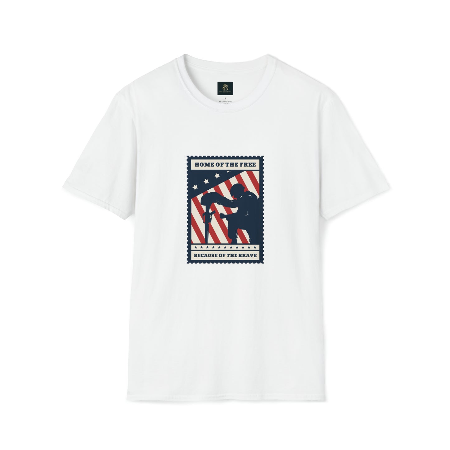 "Home of the free because of the brave" Unisex Softstyle T-Shirt