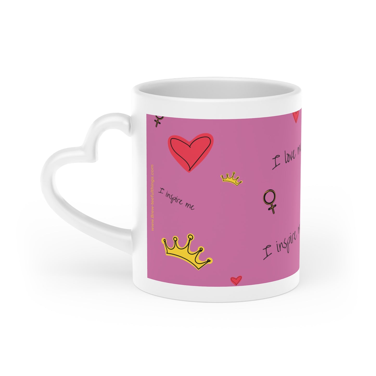 "I love me" Heart-Shaped Mug