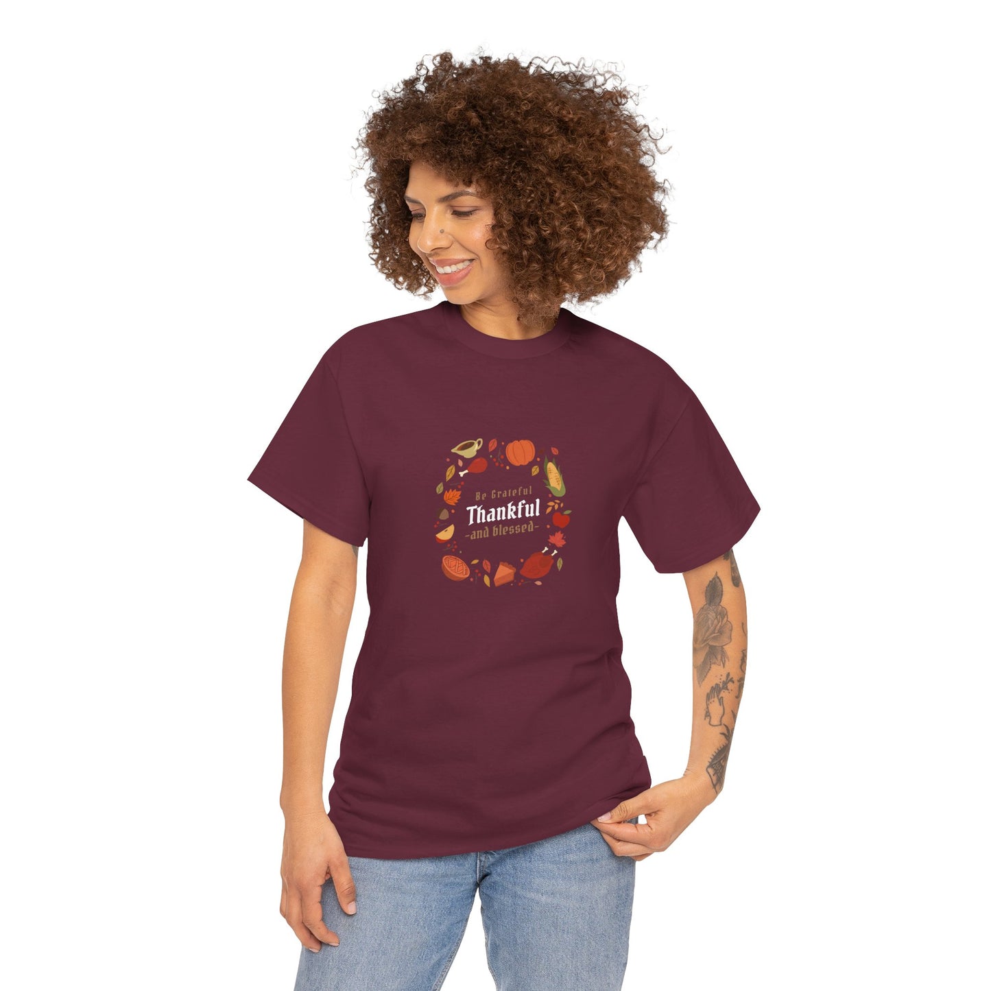 "Grateful, thankful and blessed" Unisex Heavy Cotton Tee
