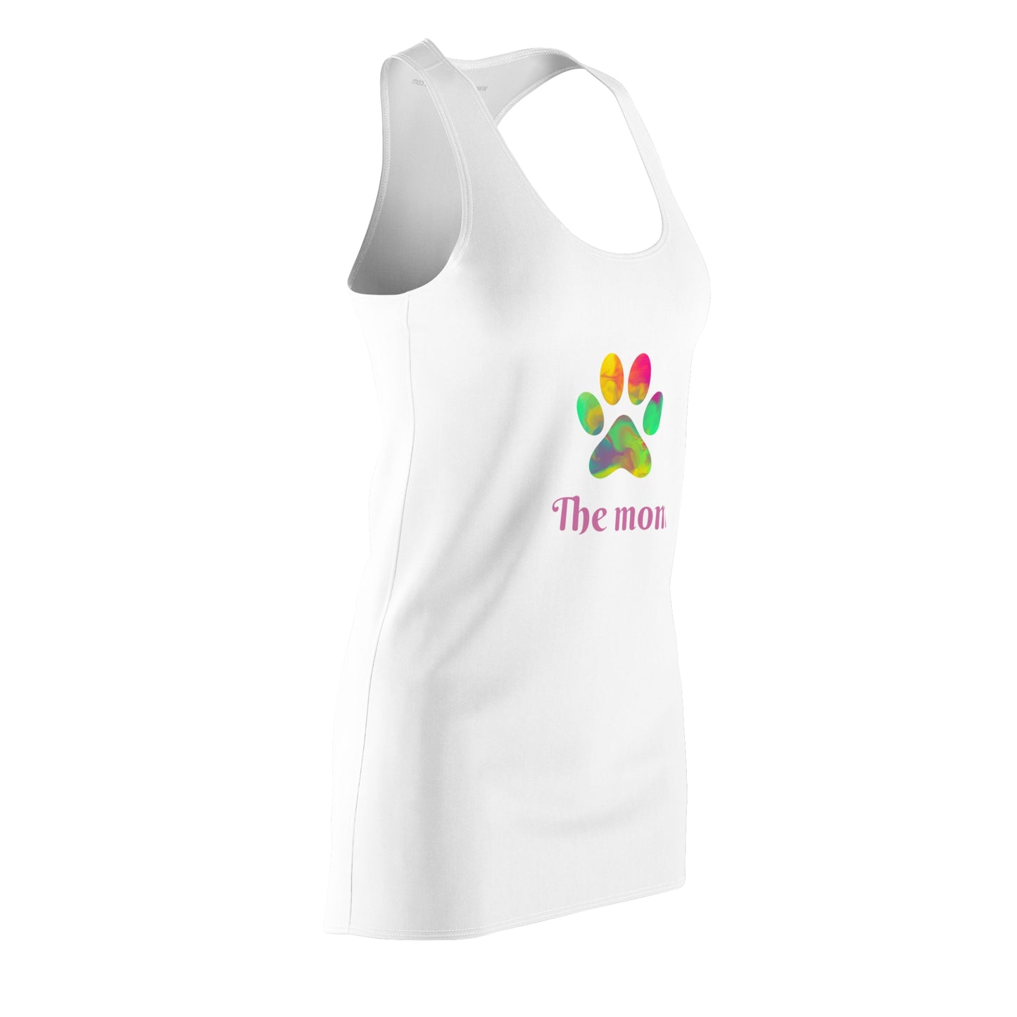"The mom" a lazy day matching your pet women's Cut & Sew Racerback Dress (AOP)