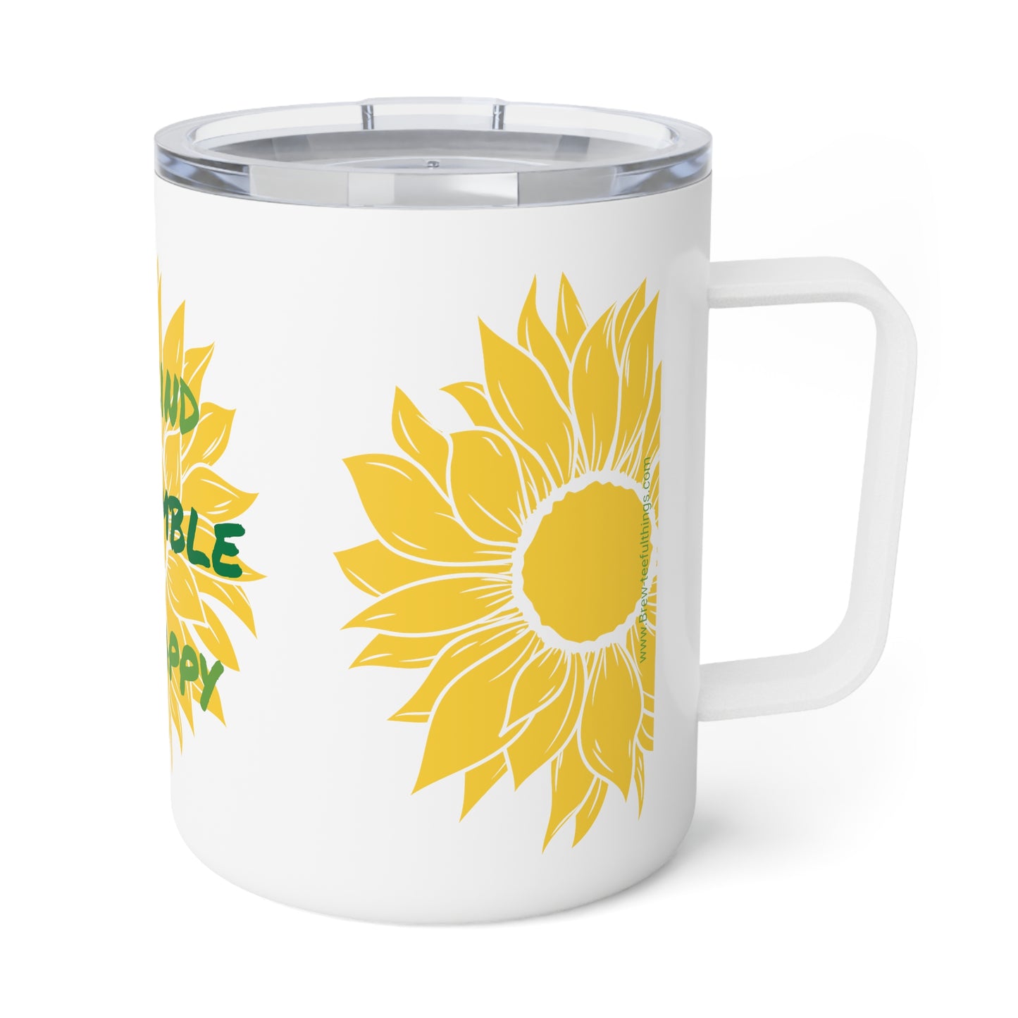 "Be kind, be humble, be happy" Insulated Coffee Mug, 10oz