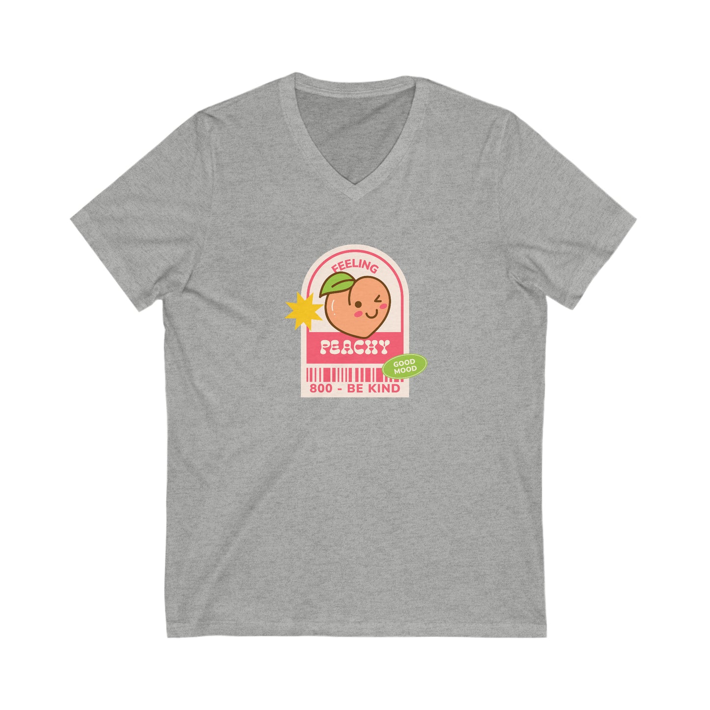 "Peachy"Jersey Short Sleeve V-Neck Tee