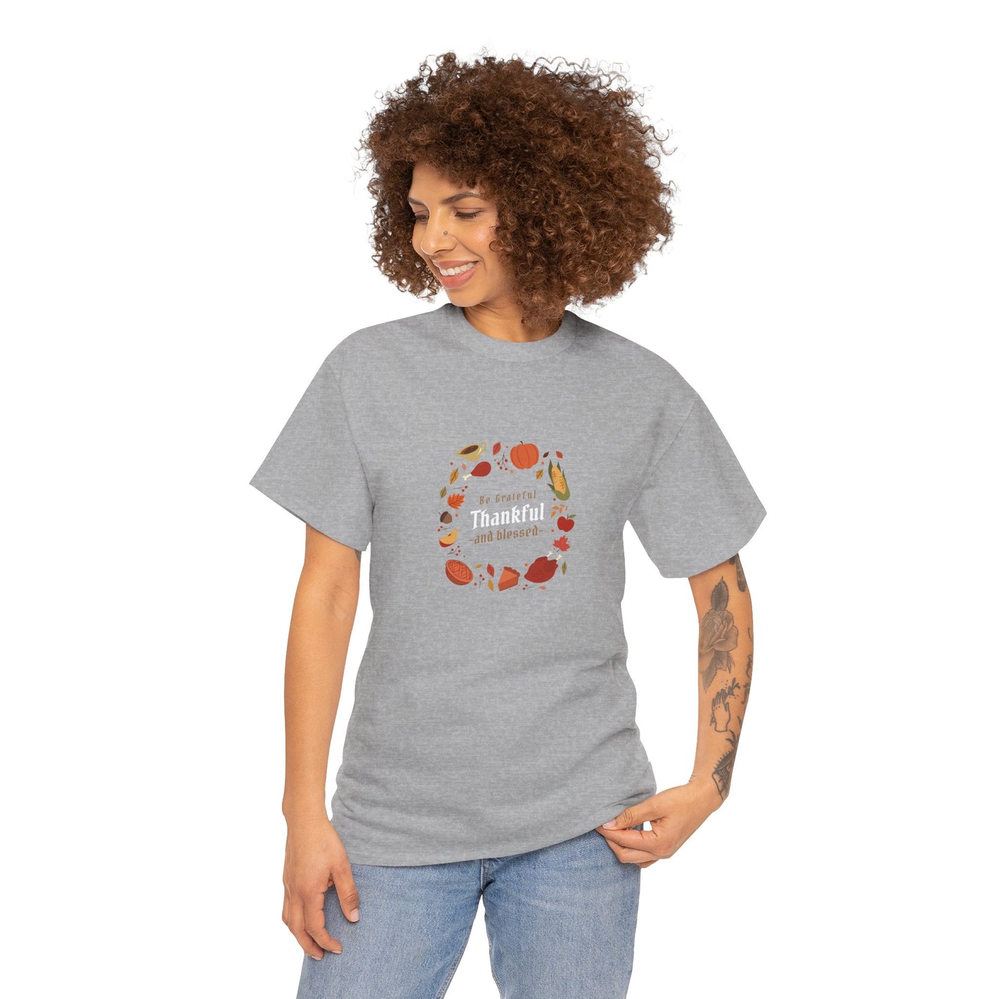 "Grateful, thankful and blessed" Unisex Heavy Cotton Tee