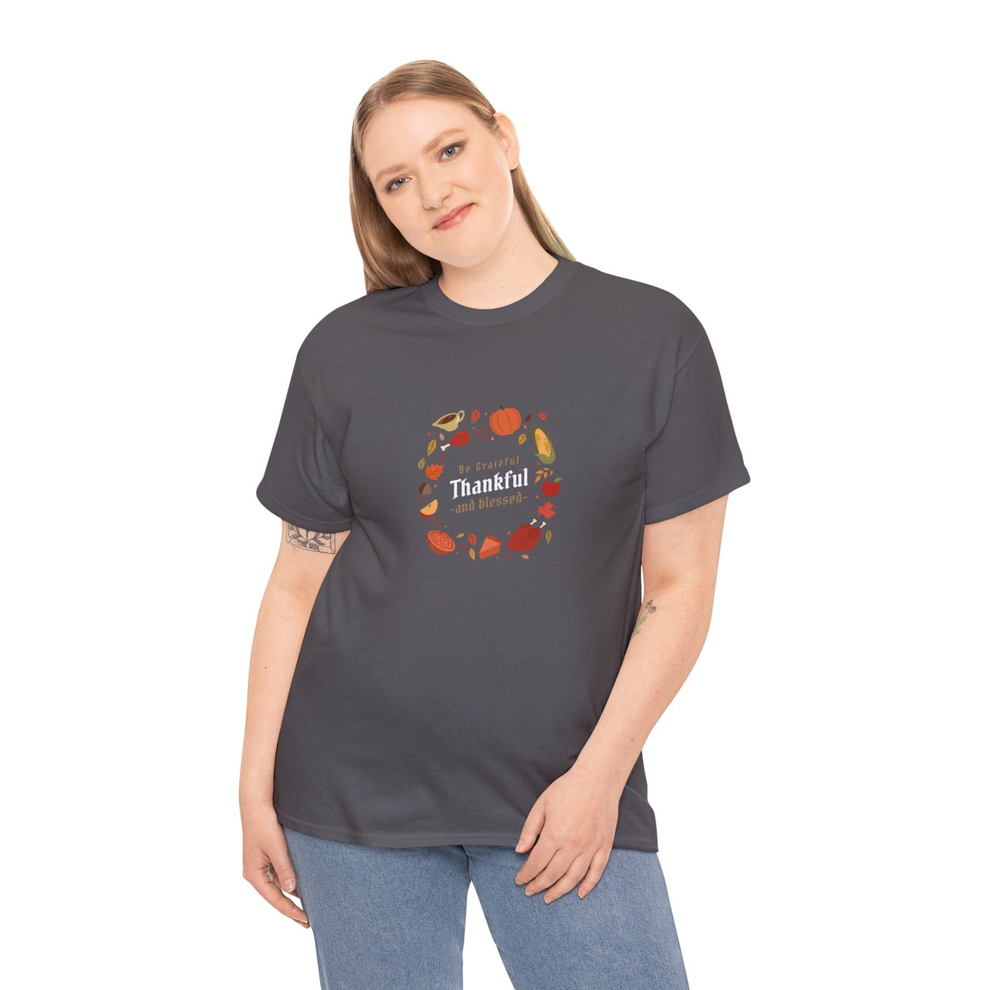 "Grateful, thankful and blessed" Unisex Heavy Cotton Tee