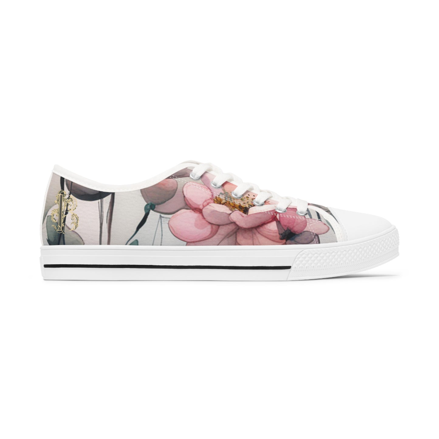 Pink flowers Women's Low Top Sneakers