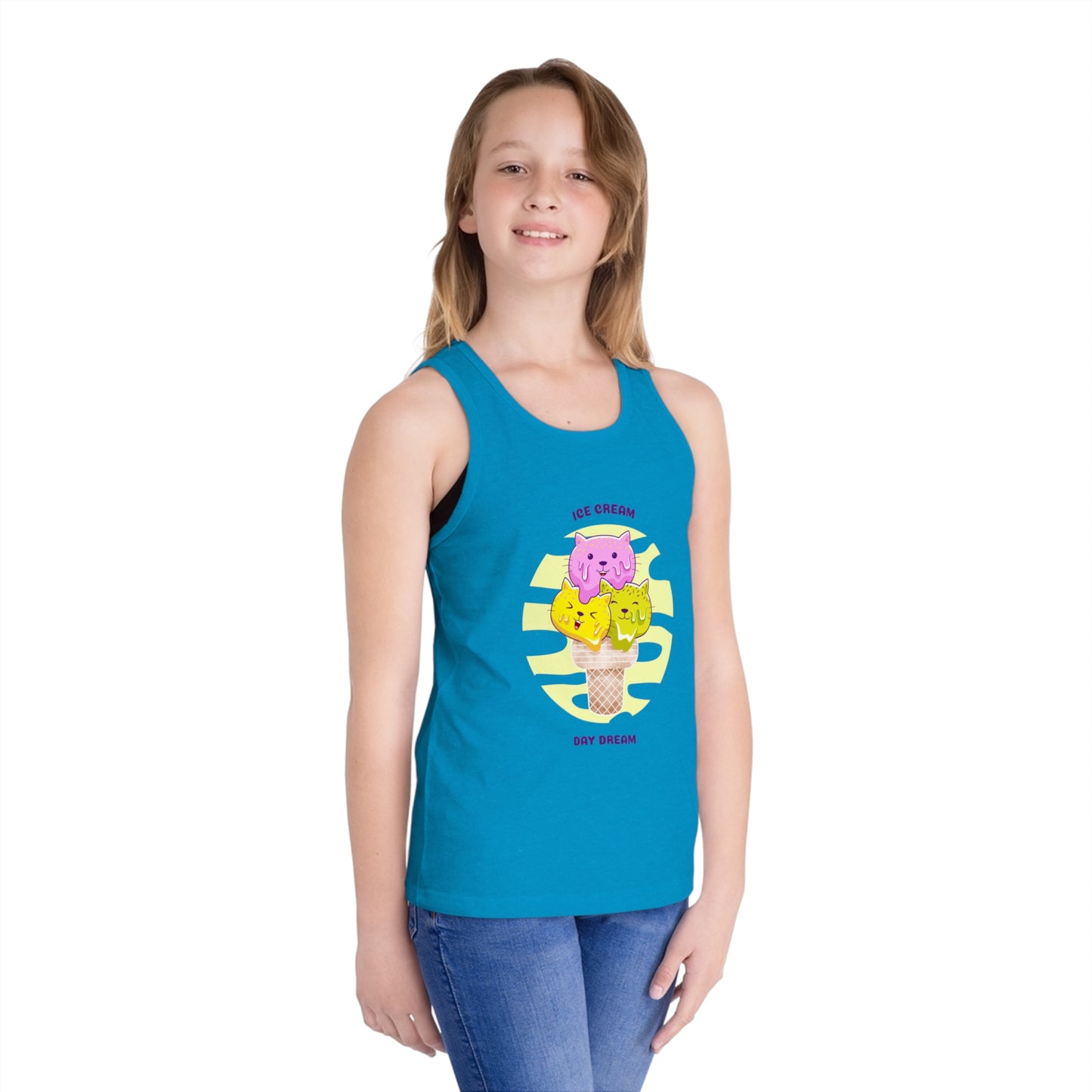 "Ice cream,day dream" Kid's Jersey Tank Top