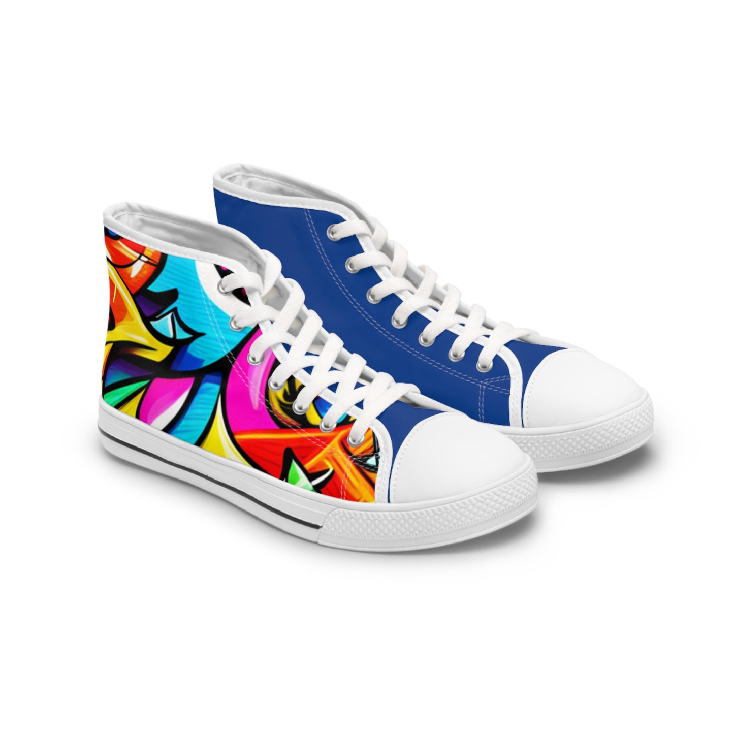 Women's blue graffiti High Top Sneakers