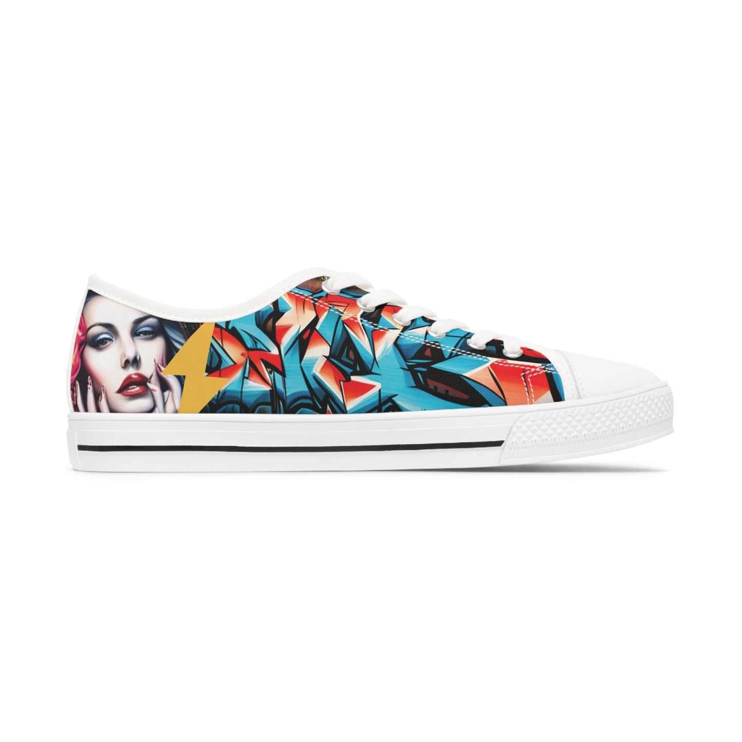 Women's Low Top Graffiti Sneakers