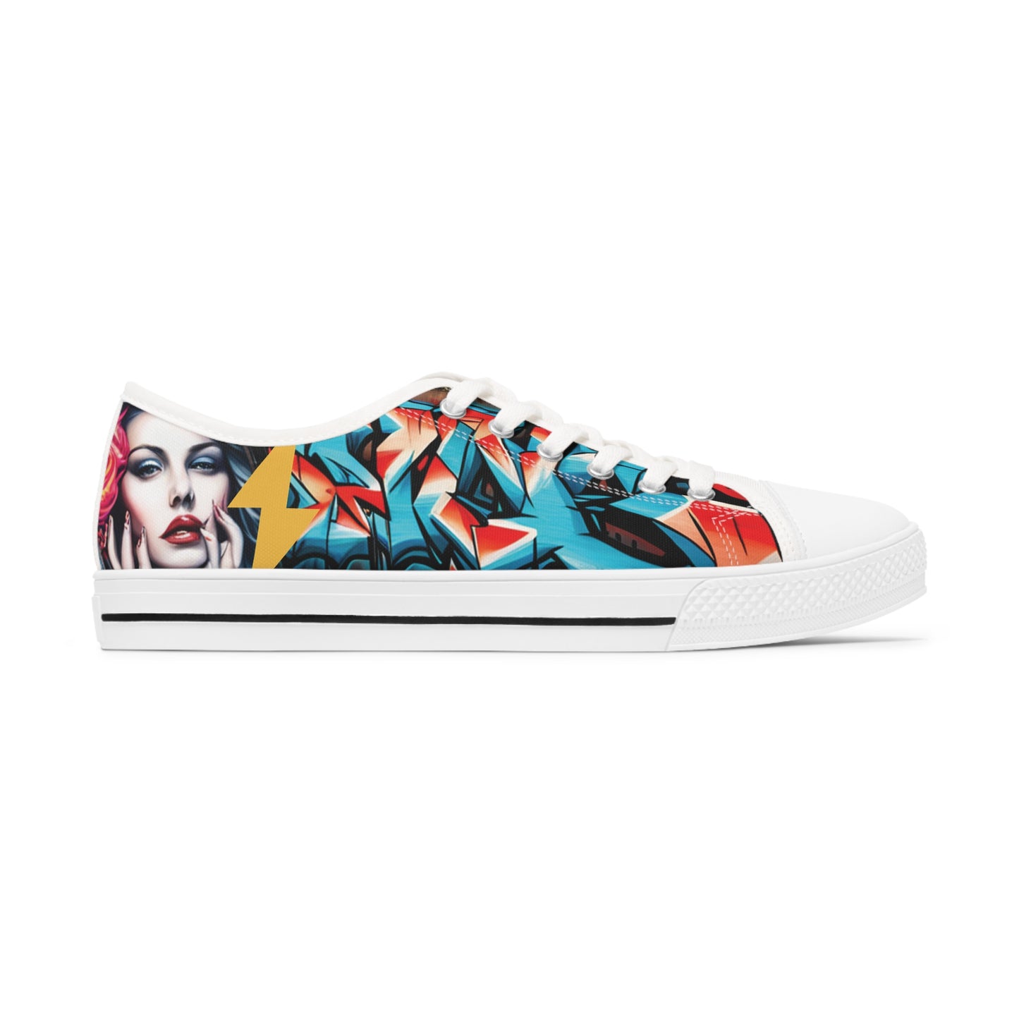 Women's Low Top Graffiti Sneakers