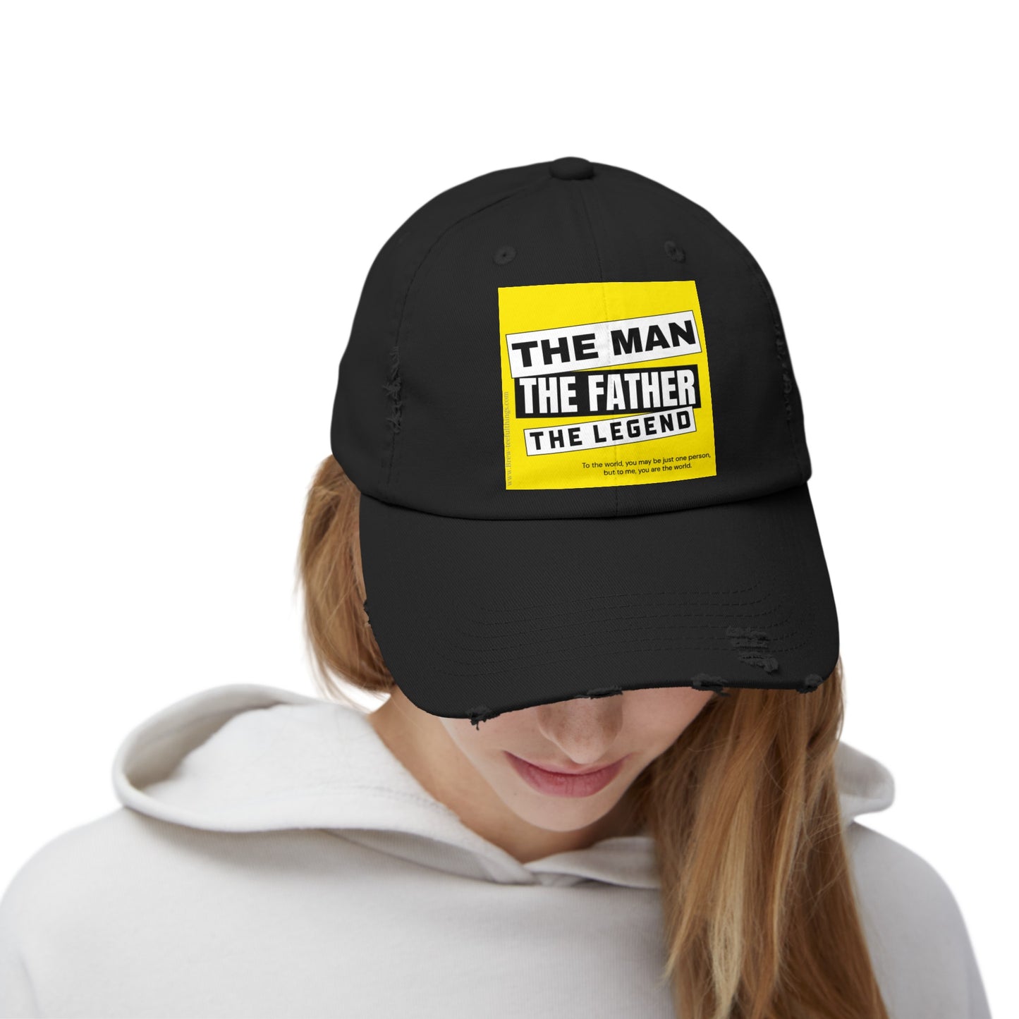"The man, the father, the legend" Distressed Cap