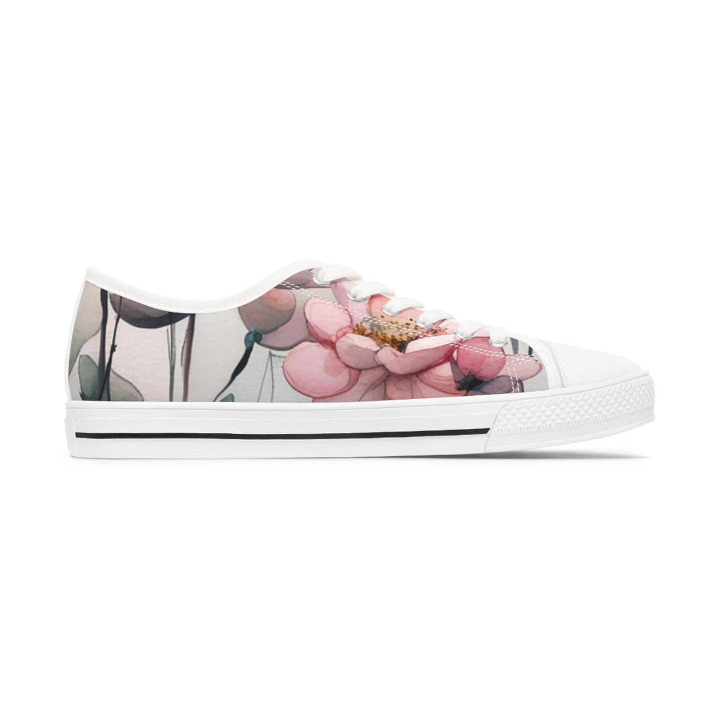 Pink flowers Women's Low Top Sneakers