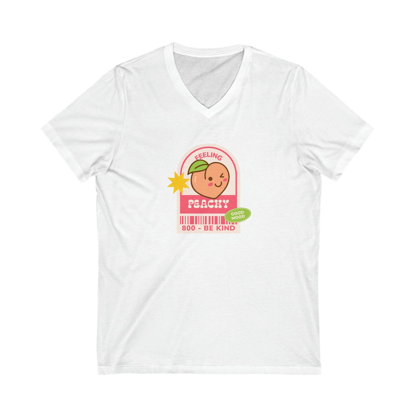 "Peachy"Jersey Short Sleeve V-Neck Tee