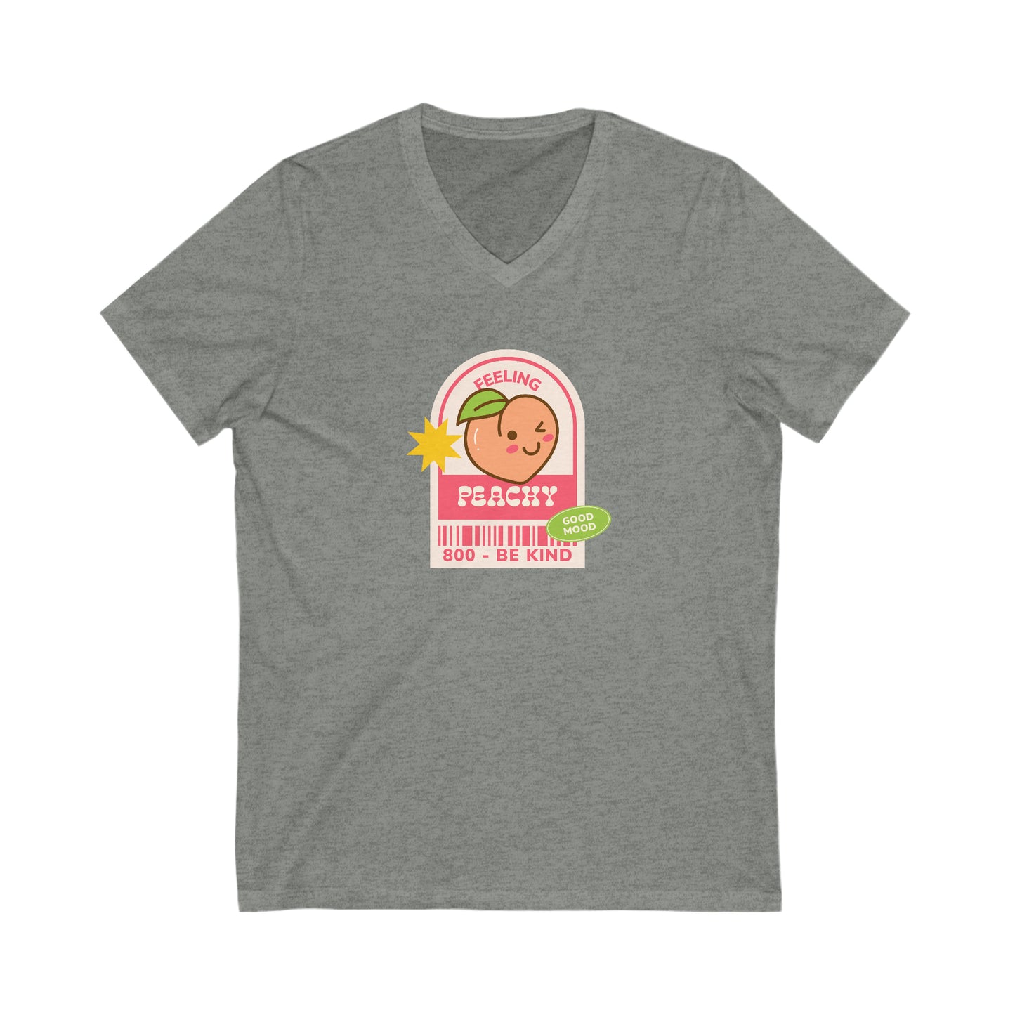 "Peachy"Jersey Short Sleeve V-Neck Tee