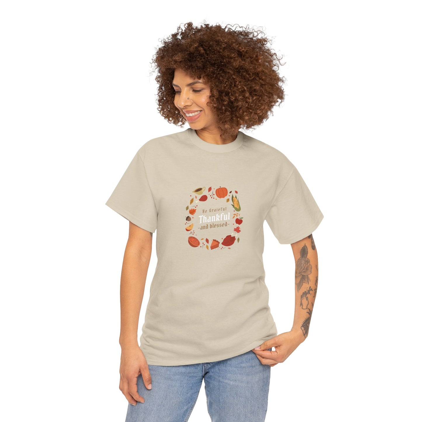 "Grateful, thankful and blessed" Unisex Heavy Cotton Tee