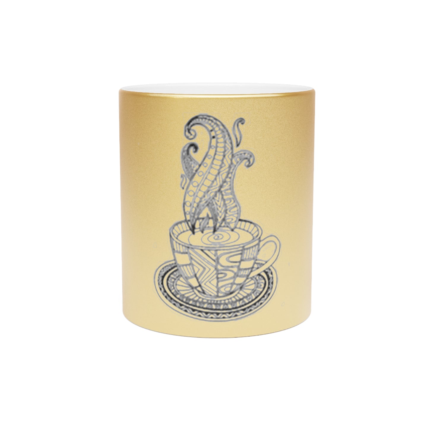 " Coffee time" Metallic Mug (Silver\Gold)