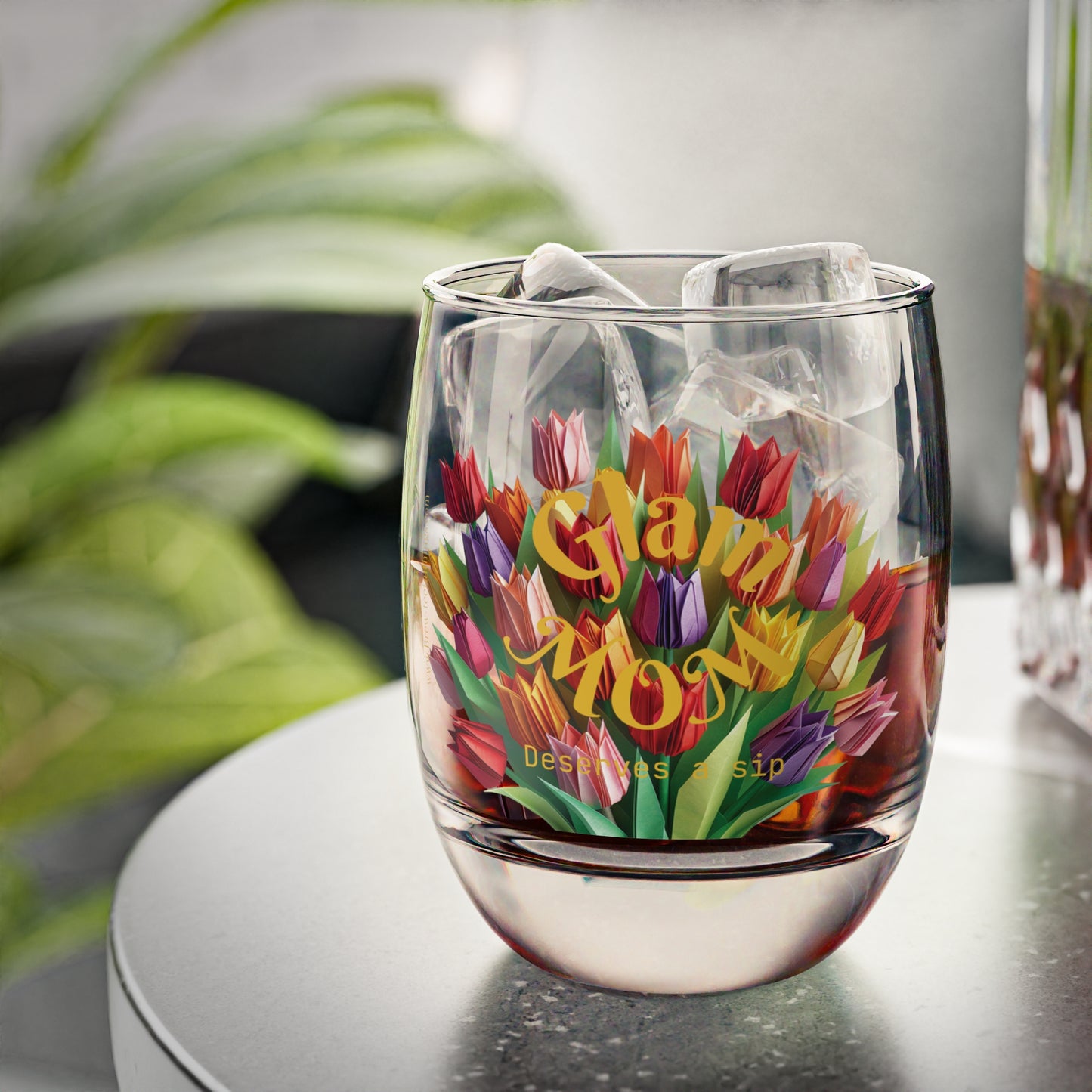 Flower Bouquet Whiskey Glass for Glam Moms | Perfect Gift for Mother's Day or Special Occasions