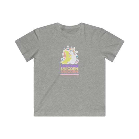 " unicorn hugging the moon" Kids Fine Jersey Tee