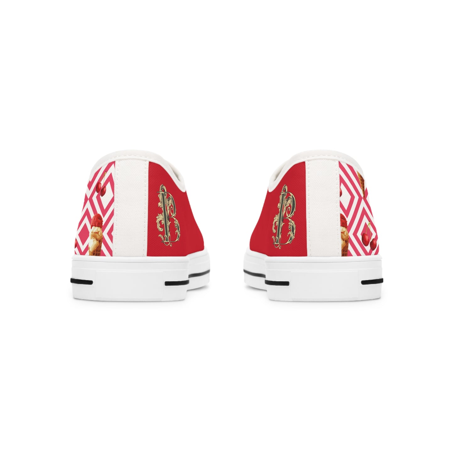 " Cherry ice cream" Women's Low Top Sneakers