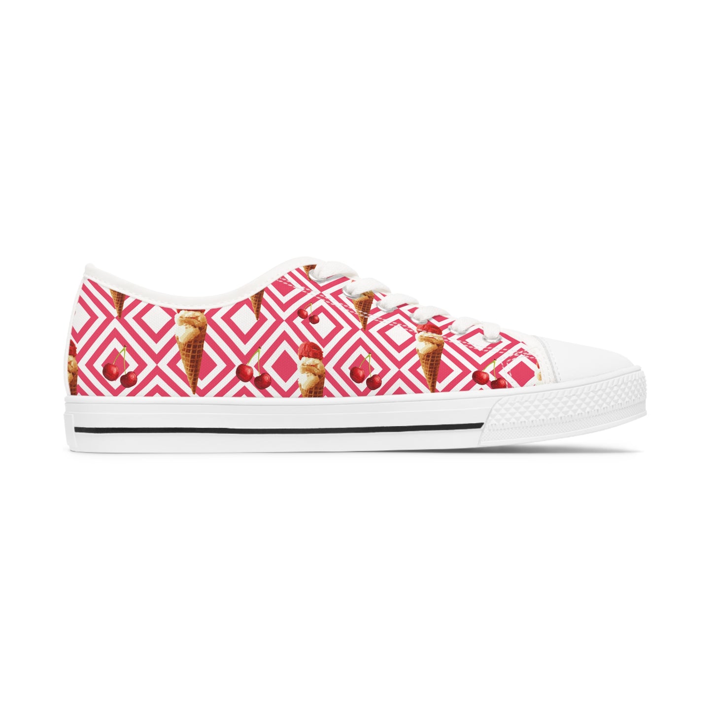 " Cherry ice cream" Women's Low Top Sneakers