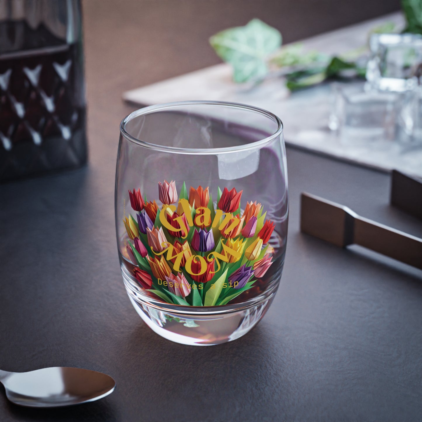 Flower Bouquet Whiskey Glass for Glam Moms | Perfect Gift for Mother's Day or Special Occasions