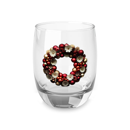 "Christmas wreath" Whiskey Glass