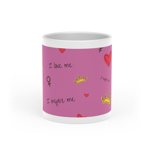 "I love me" Heart-Shaped Mug